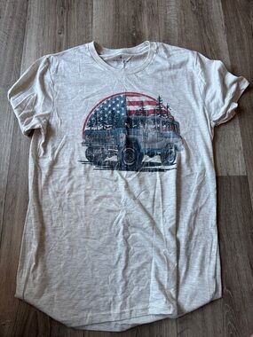 Womens Vintage Truck Graphic Tee - Cream